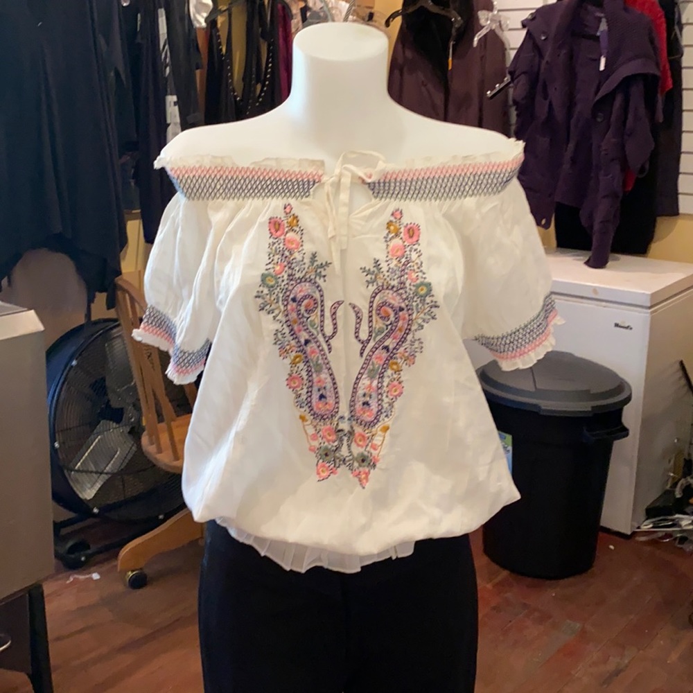 Off the shoulder peasant top